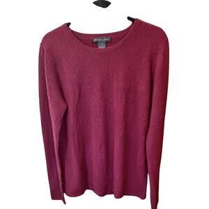 Preswick & Moore Cashmere Sweater Sz L Raspberry Preppy Academia